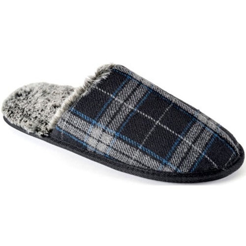 Check Memory Foam Slippers Navy