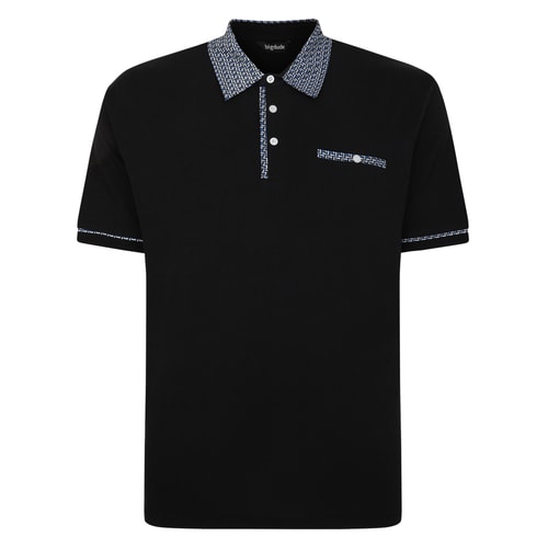 Bigdude Designer Collar Polo Black