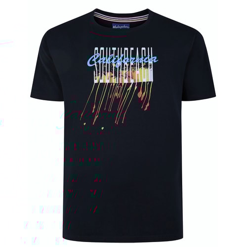 Cotton Valley California Print T-Shirt Navy