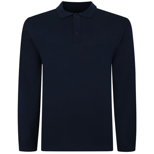 Bigdude Knitted Polo Jumper Navy