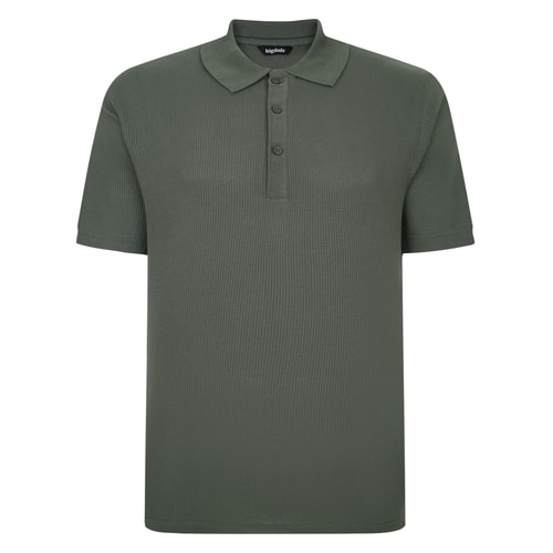 Bigdude Lightweight Textured Polo Shirt Sage Green Tall
