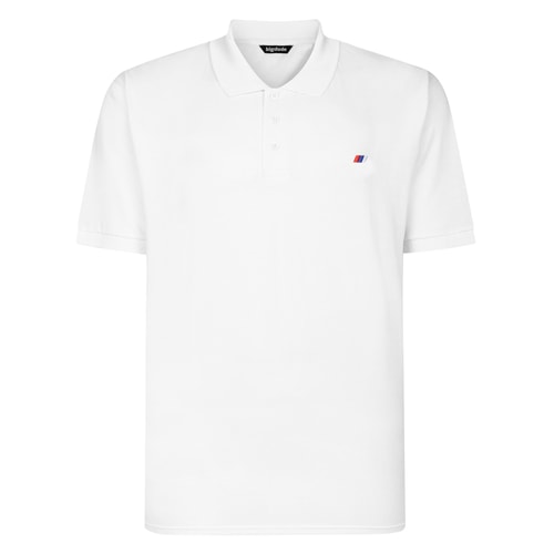 Bigdude Embroidered Logo Polo Shirt White Tall
