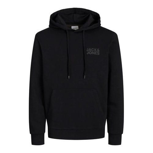 Jack & Jones Small Print Logo Hoody Black
