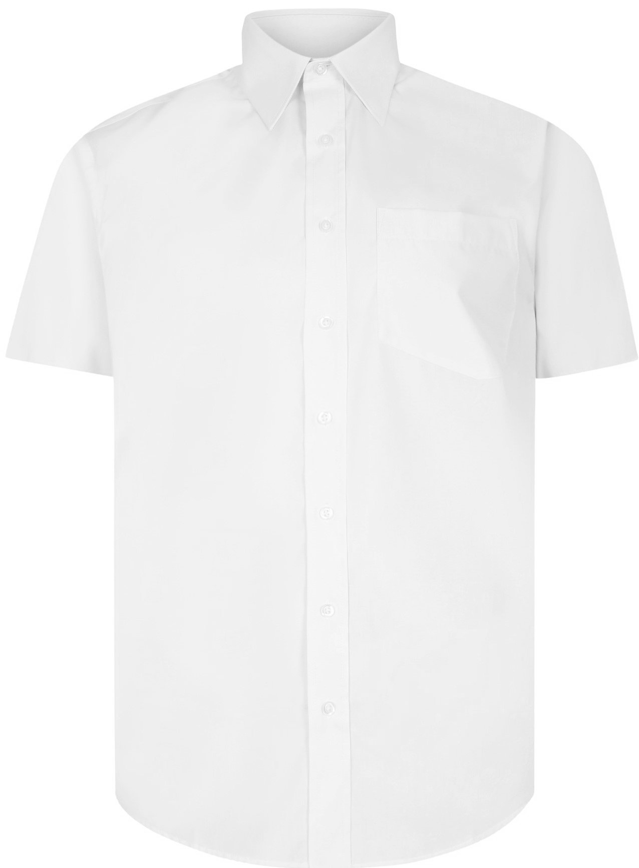 Bigdude Classic Short Sleeve Poplin Shirt White | BigDude
