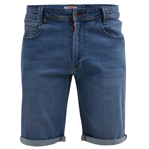 D555 Suffolk Stretch Denim Shorts Blue Stonewash