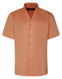 Bigdude Relaxed Collar Linen Blend Shirt Peach