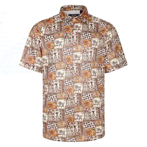 Bigdude Stretch Sublimation Short Sleeve Shirt Ecru