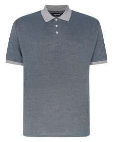 Bigdude Two Tone Polo With Contrast Navy