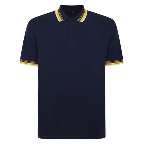 Bigdude Ombre Tipped Collar Polo Navy