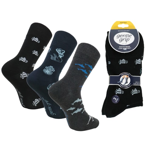 Gentle Grip Fun Feet Deep Sea Socks Navy