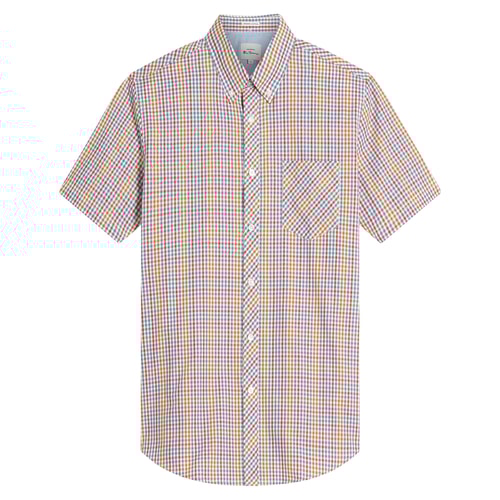 Ben Sherman Mini Gingham Short Sleeve Shirt Snow White