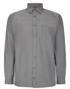 Bigdude Button Down Oxford Long Sleeve Shirt Charcoal Tall