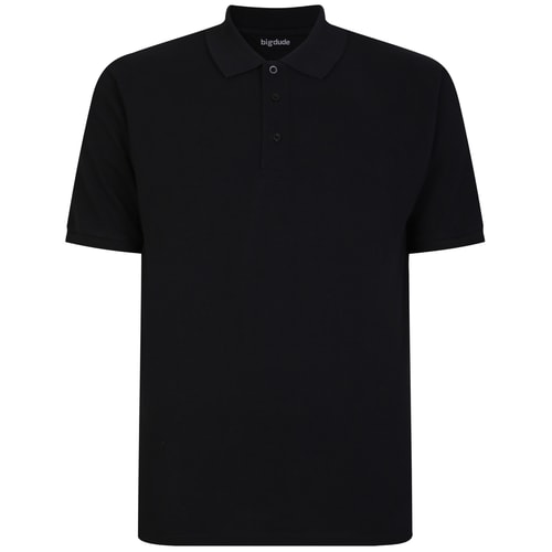 Bigdude Plain Polo Shirt - Black