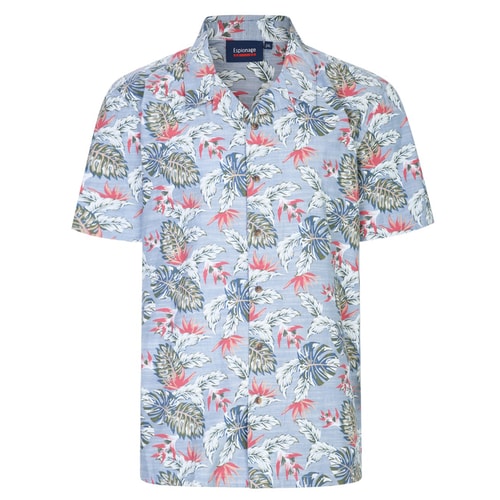 Espionage AOP Leaf Print Shirt Grey