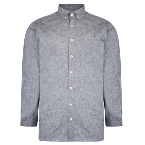 Bigdude Chambray Long Sleeve Shirt Navy Tall