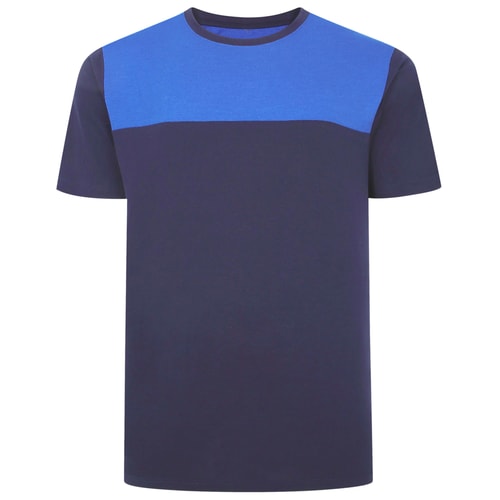 Bigdude Cut & Sew 2 Tone T-Shirt Navy/Royal Blue Tall