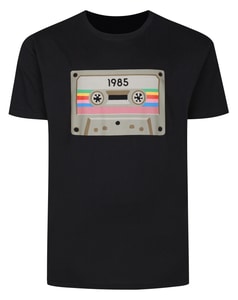 Bigdude 1985 Cassette Print T-Shirt Black