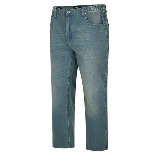 Bigdude Elasticated Waist Jeans With Selvedge Finish Light Wash