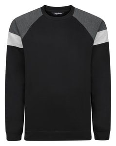 Bigdude Colour Block Sweatshirt Black/Charcoal Tall