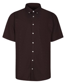 Bigdude Button Down Circle Short Sleeve Shirt Brown Tall