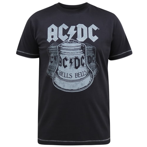 D555 Highway Official ACDC Hells Bells Print T-Shirt Washed Black