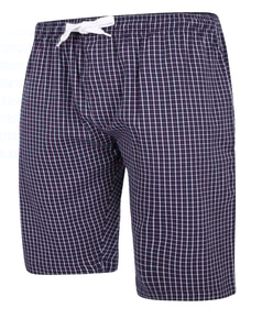 Bigdude Woven Check Pyjama Lounge Shorts Navy