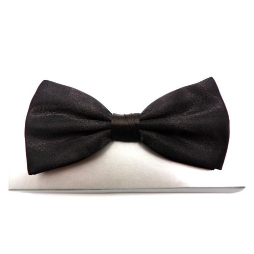 Knightsbridge Poly Satin Bow Tie Black