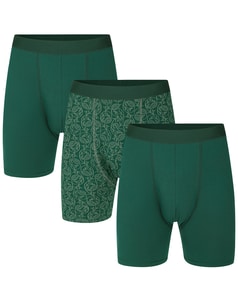 Bigdude 3 Pack Paisley AOP Boxer Shorts Green