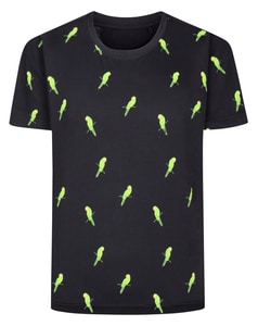 Bigdude Parrot AOP T-Shirt Black