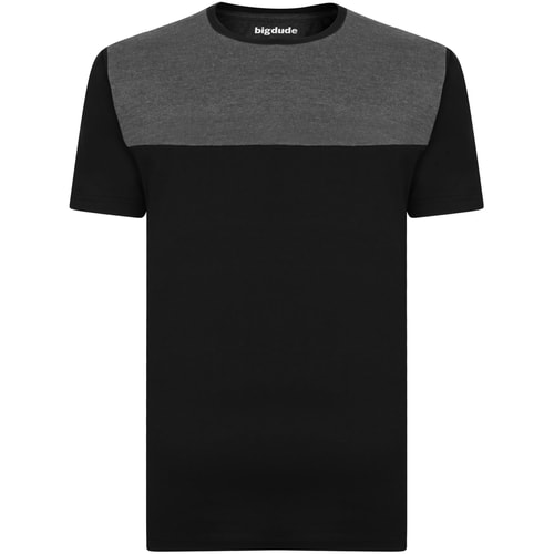 Bigdude Cut & Sew 2 Tone T-Shirt Black/Charcoal