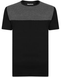 Bigdude Cut & Sew 2 Tone T-Shirt Black/Charcoal