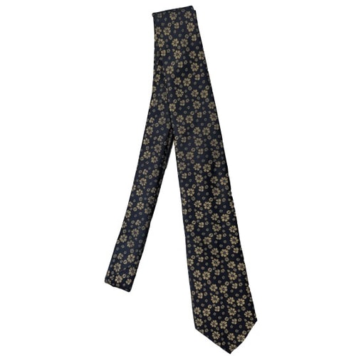 Knightsbridge Extra Long Floral Tie Blue/Gold