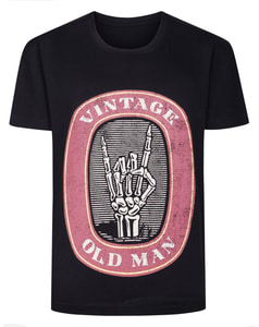 Bigdude Vintage Print T-Shirt Black