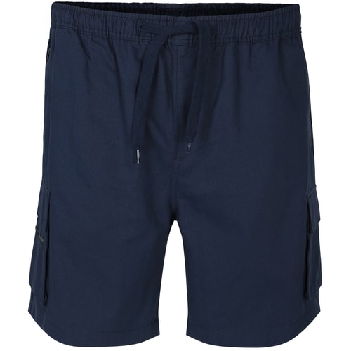 Bigdude Elasticated Waist Zip Pocket Cargo Shorts Navy