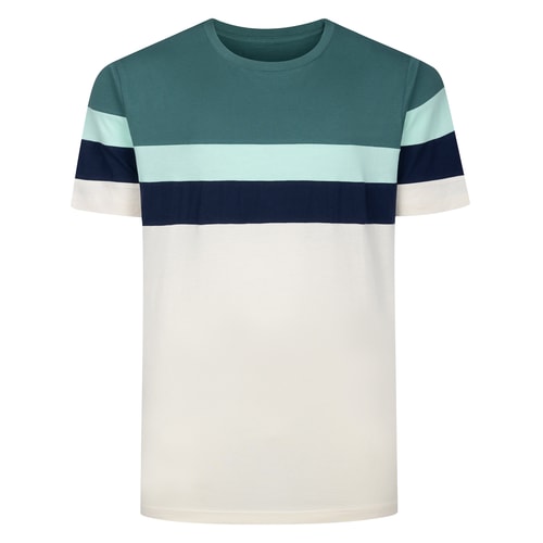 Bigdude Striped Colour Block T-Shirt Teal Tall
