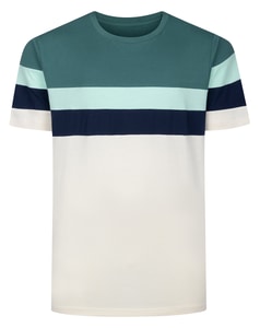 Bigdude Striped Colour Block T-Shirt Teal Tall