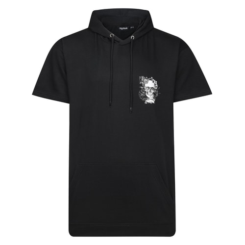 Bigdude Short Sleeve Back Print Hoody Black