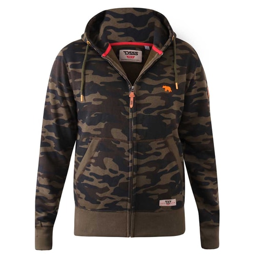 D555 Regent All Over Print Zip Through Hoody Camo