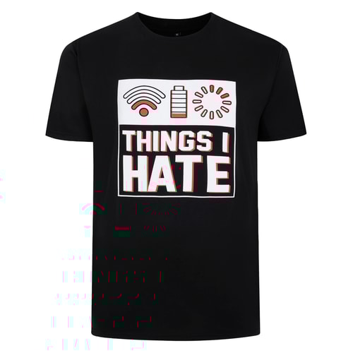 Bigdude Things I Hate Print T-Shirt Black