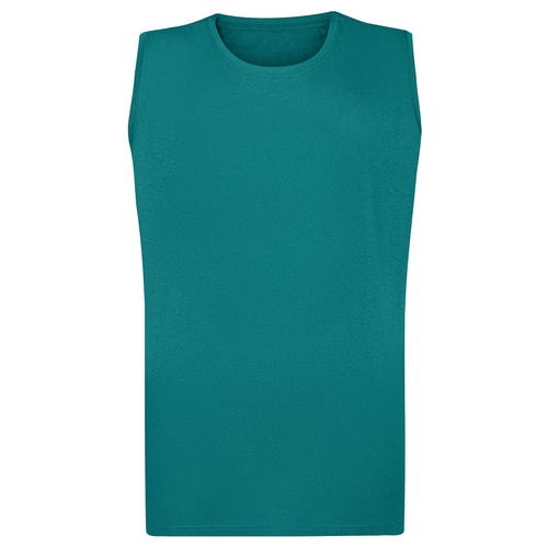 Bigdude Plain Sleeveless T-Shirt Green Tall