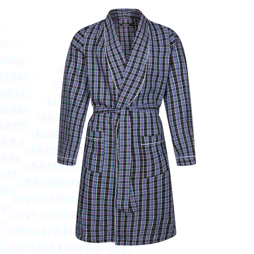 Bigdude Light Weight Dressing Gown With Piping Black