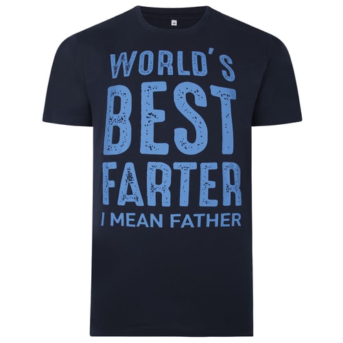 Bigdude World's Best Father Print T-Shirt Navy
