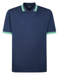 Bigdude Ombre Tipped Collar Polo Midnight Blue Tall