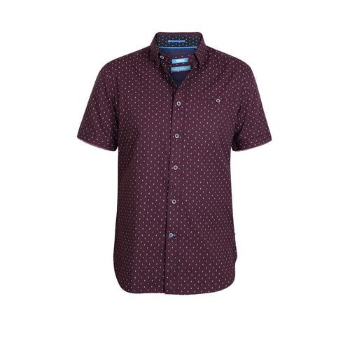 D555 Decker Printed Short Sleeve Shirt Burgundy