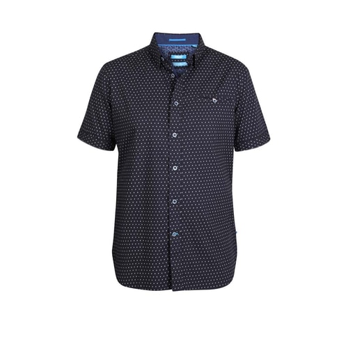 D555 Anton Printed Short Sleeve Shirt Navy