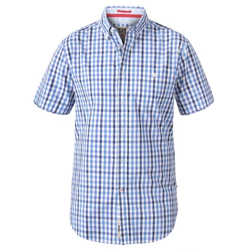 D555 Rowling  Gingham Check Shirt Blue