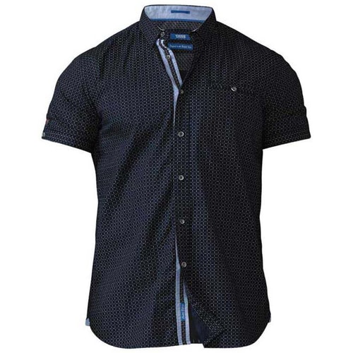 D555 Republic Micro Line Geometric Print Shirt Navy Tall