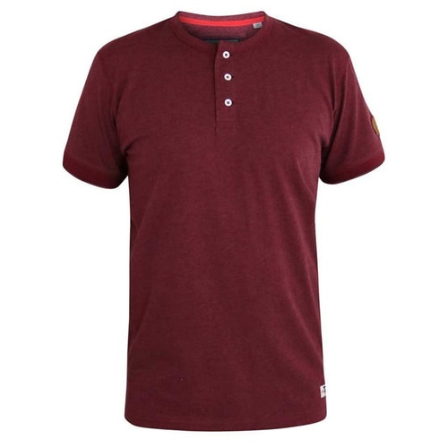 D555 Daniel Grandad Collar T-Shirt Red Twist