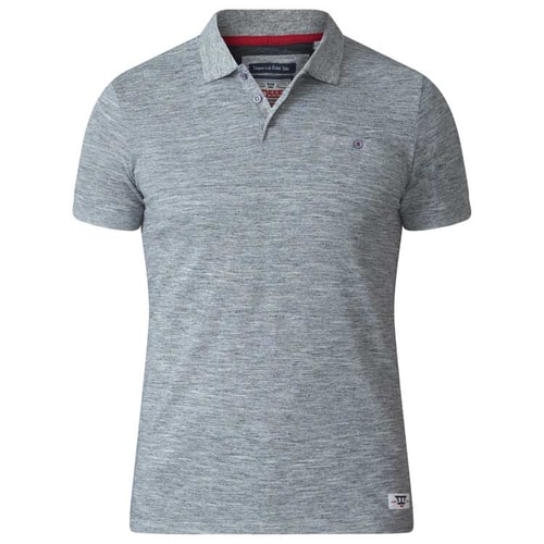 D555 Dunstan Heavy Slub Polo Shirt Grey Tall
