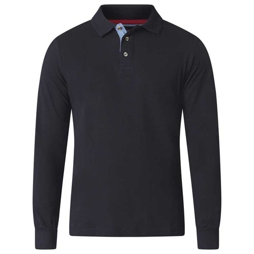 D555 Darvin Long Sleeve Polo Black Tall